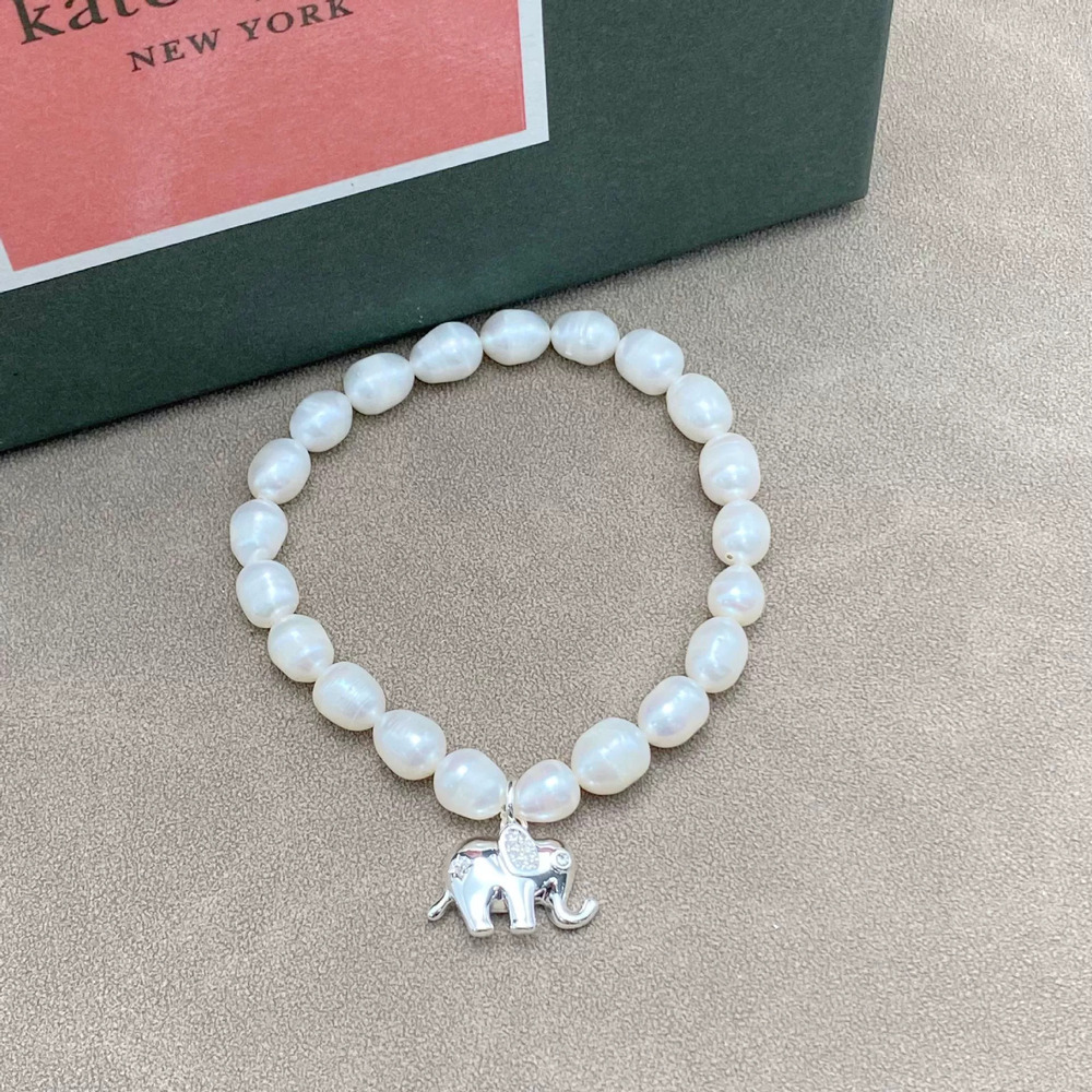 kate spade Natural Freshwater Pearl Elephant Pendant Bracelet